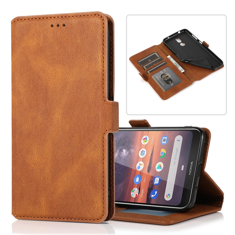 For Nokia 3.2 Retro Magnetic Closing Clasp Horizontal Flip Leather Case with Holder & Card Slots & Photo Frame & Wallet
