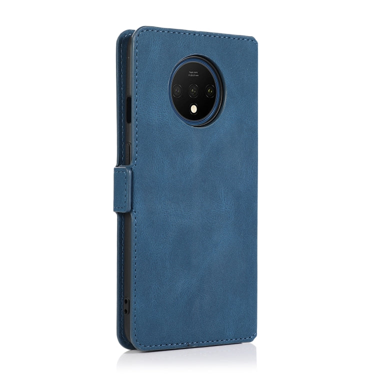 For OnePlus 7T Retro Magnetic Closing Clasp Horizontal Flip Leather Case with Holder & Card Slots & Photo Frame & Wallet