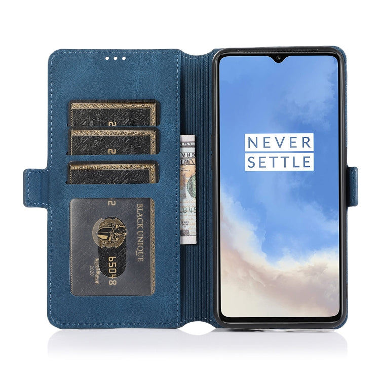 For OnePlus 7T Retro Magnetic Closing Clasp Horizontal Flip Leather Case with Holder & Card Slots & Photo Frame & Wallet