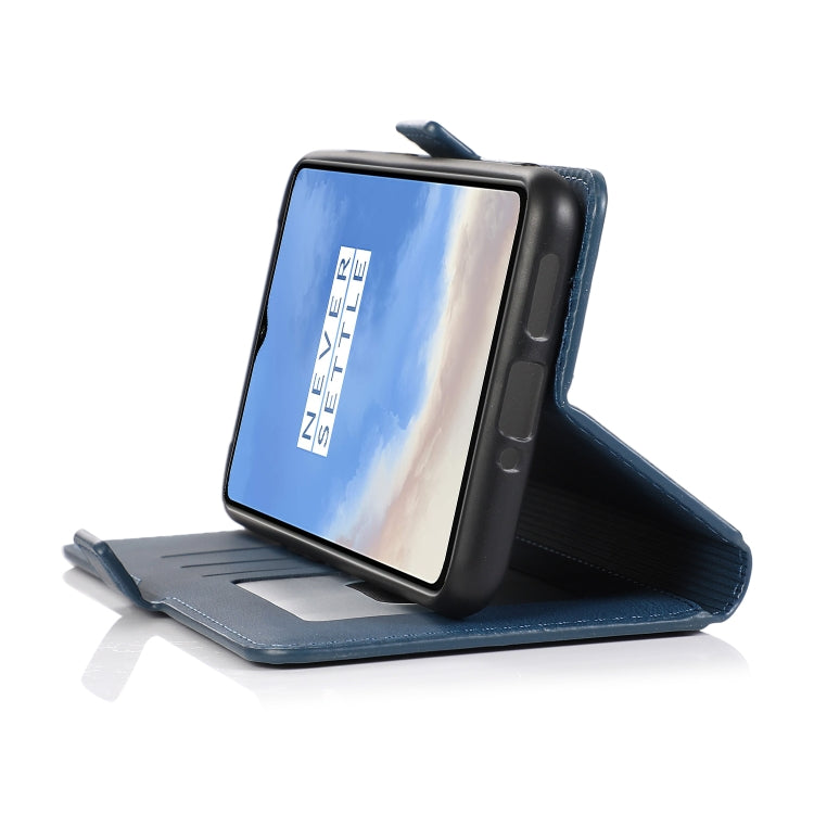 For OnePlus 7T Retro Magnetic Closing Clasp Horizontal Flip Leather Case with Holder & Card Slots & Photo Frame & Wallet