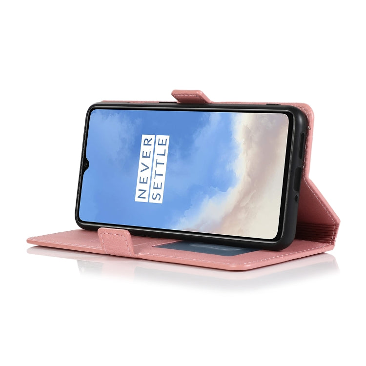 For OnePlus 7T Retro Magnetic Closing Clasp Horizontal Flip Leather Case with Holder & Card Slots & Photo Frame & Wallet