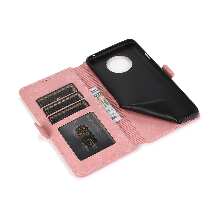 For OnePlus 7T Retro Magnetic Closing Clasp Horizontal Flip Leather Case with Holder & Card Slots & Photo Frame & Wallet