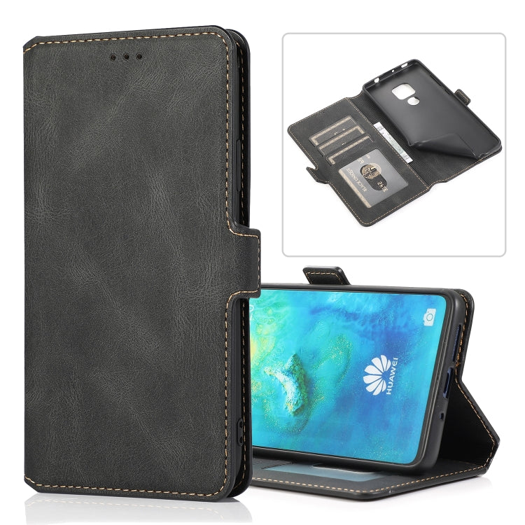 For Huawei Mate 20 Retro Magnetic Closing Clasp Horizontal Flip Leather Case with Holder & Card Slots & Photo Frame & Wallet