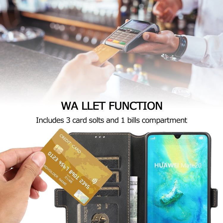 For Huawei Mate 20 Retro Magnetic Closing Clasp Horizontal Flip Leather Case with Holder & Card Slots & Photo Frame & Wallet