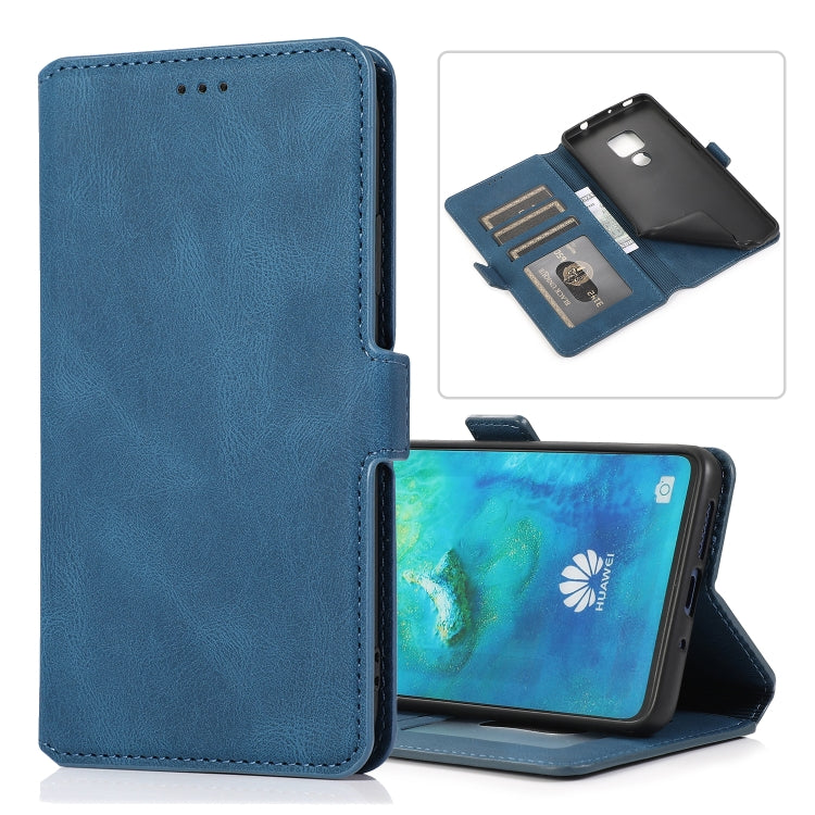 For Huawei Mate 20 Retro Magnetic Closing Clasp Horizontal Flip Leather Case with Holder & Card Slots & Photo Frame & Wallet