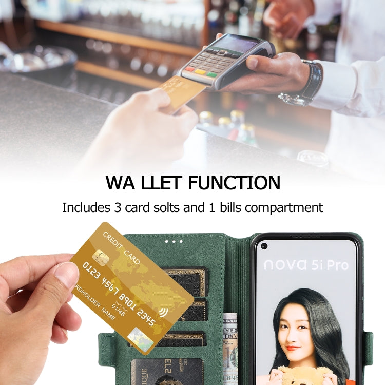 For Huawei Mate 30 Lite Retro Magnetic Closing Clasp Horizontal Flip Leather Case with Holder & Card Slots & Photo Frame & Wallet