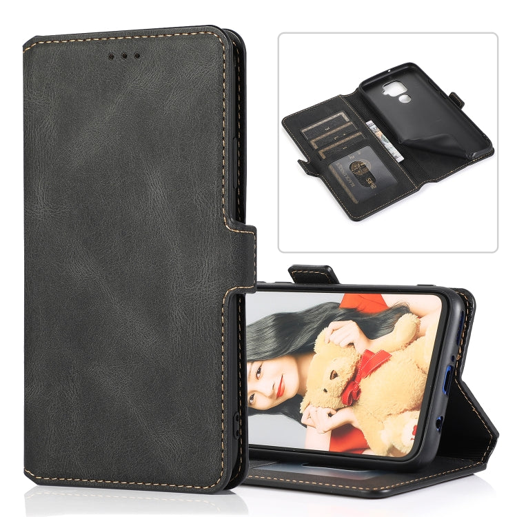 For Huawei Mate 30 Lite Retro Magnetic Closing Clasp Horizontal Flip Leather Case with Holder & Card Slots & Photo Frame & Wallet