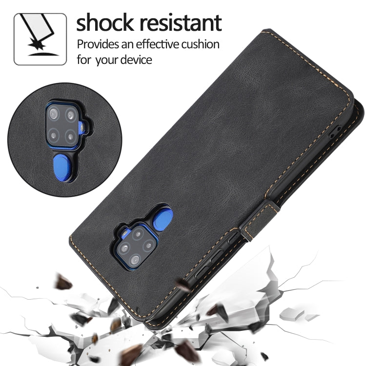 For Huawei Mate 30 Lite Retro Magnetic Closing Clasp Horizontal Flip Leather Case with Holder & Card Slots & Photo Frame & Wallet