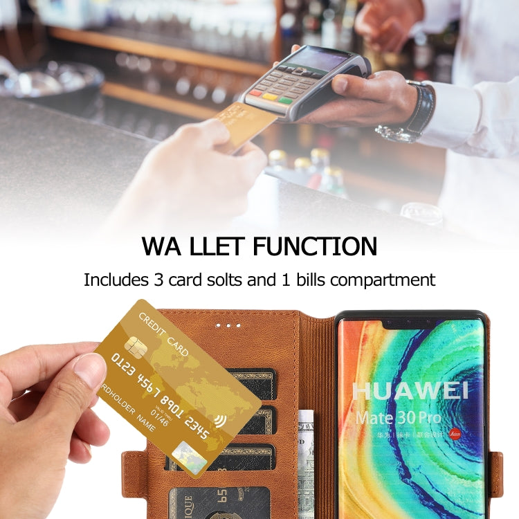 For Huawei Mate 30 Pro Retro Magnetic Closing Clasp Horizontal Flip Leather Case with Holder & Card Slots & Photo Frame & Wallet