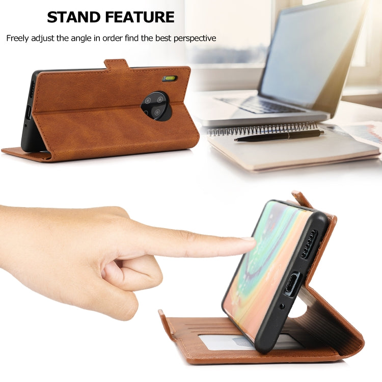 For Huawei Mate 30 Pro Retro Magnetic Closing Clasp Horizontal Flip Leather Case with Holder & Card Slots & Photo Frame & Wallet