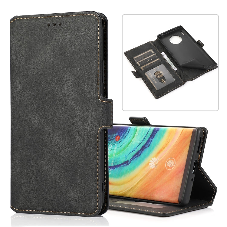 For Huawei Mate 30 Pro Retro Magnetic Closing Clasp Horizontal Flip Leather Case with Holder & Card Slots & Photo Frame & Wallet