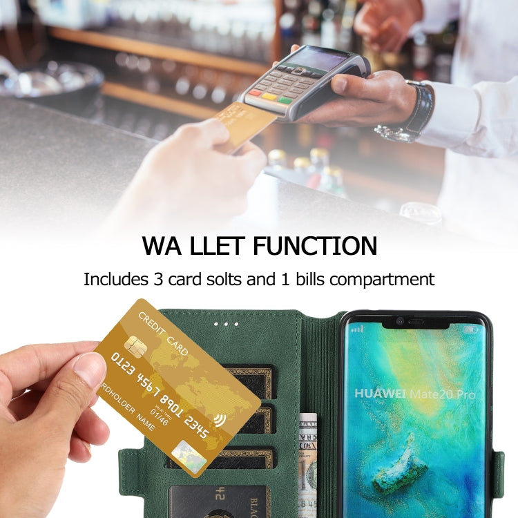 For Huawei Mate 20 Pro Retro Magnetic Closing Clasp Horizontal Flip Leather Case with Holder & Card Slots & Photo Frame & Wallet