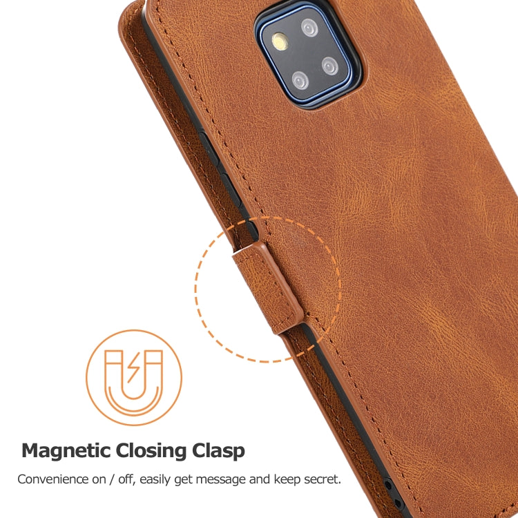 For Huawei Mate 20 Pro Retro Magnetic Closing Clasp Horizontal Flip Leather Case with Holder & Card Slots & Photo Frame & Wallet