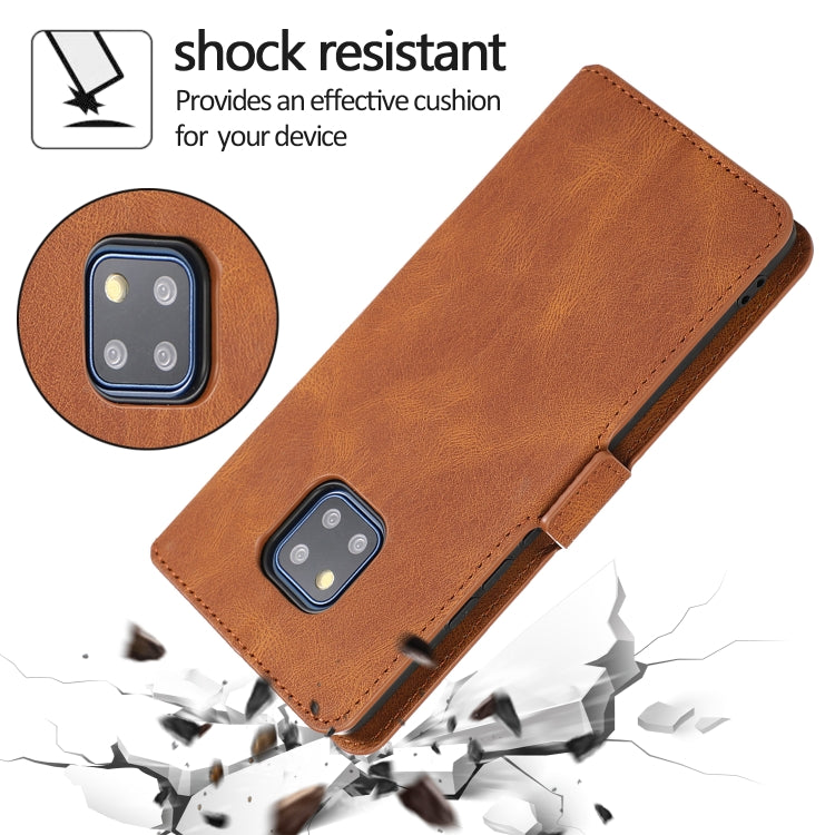 For Huawei Mate 20 Pro Retro Magnetic Closing Clasp Horizontal Flip Leather Case with Holder & Card Slots & Photo Frame & Wallet