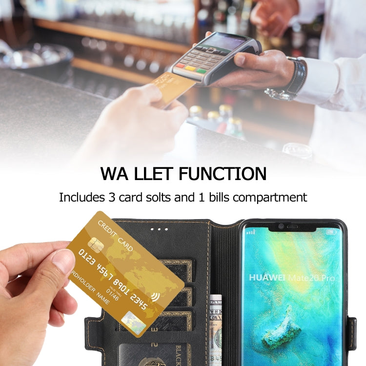 For Huawei Mate 20 Pro Retro Magnetic Closing Clasp Horizontal Flip Leather Case with Holder & Card Slots & Photo Frame & Wallet
