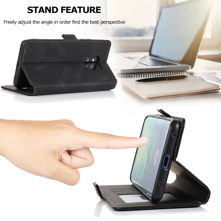 For Huawei Mate 20 Pro Retro Magnetic Closing Clasp Horizontal Flip Leather Case with Holder & Card Slots & Photo Frame & Wallet