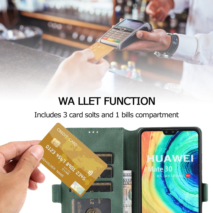 For Huawei Mate 30 Retro Magnetic Closing Clasp Horizontal Flip Leather Case with Holder & Card Slots & Photo Frame & Wallet