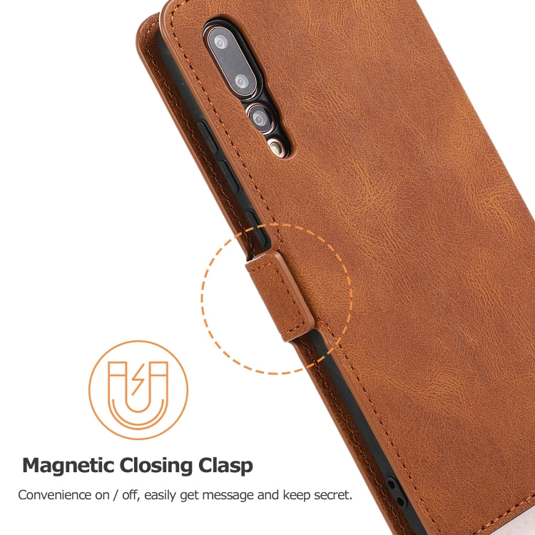 For Huawei P20 Pro Retro Magnetic Closing Clasp Horizontal Flip Leather Case with Holder & Card Slots & Photo Frame & Wallet