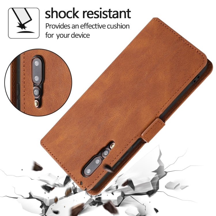 For Huawei P20 Pro Retro Magnetic Closing Clasp Horizontal Flip Leather Case with Holder & Card Slots & Photo Frame & Wallet