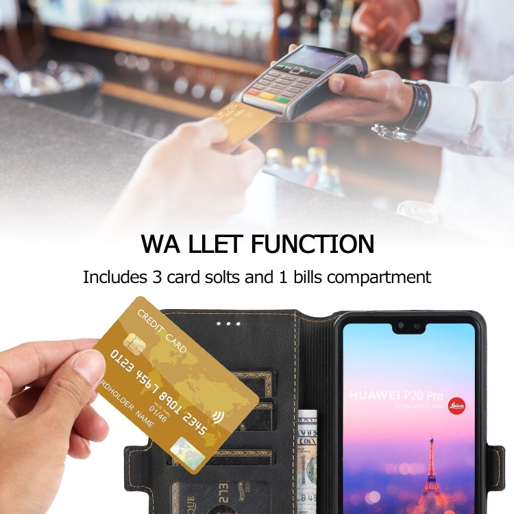 For Huawei P20 Pro Retro Magnetic Closing Clasp Horizontal Flip Leather Case with Holder & Card Slots & Photo Frame & Wallet