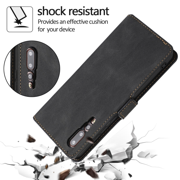 For Huawei P20 Pro Retro Magnetic Closing Clasp Horizontal Flip Leather Case with Holder & Card Slots & Photo Frame & Wallet