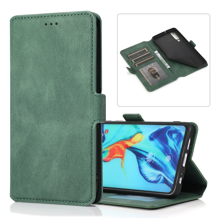 For Huawei P30 Retro Magnetic Closing Clasp Horizontal Flip Leather Case with Holder & Card Slots & Photo Frame & Wallet