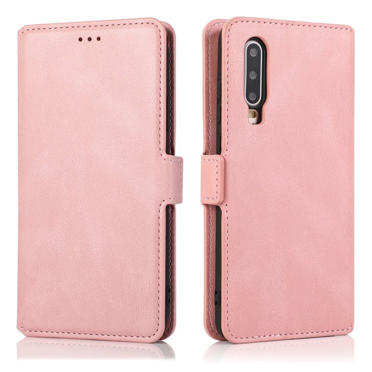 For Huawei P30 Retro Magnetic Closing Clasp Horizontal Flip Leather Case with Holder & Card Slots & Photo Frame & Wallet