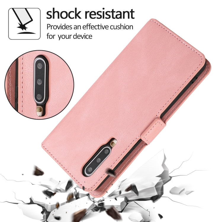 For Huawei P30 Retro Magnetic Closing Clasp Horizontal Flip Leather Case with Holder & Card Slots & Photo Frame & Wallet