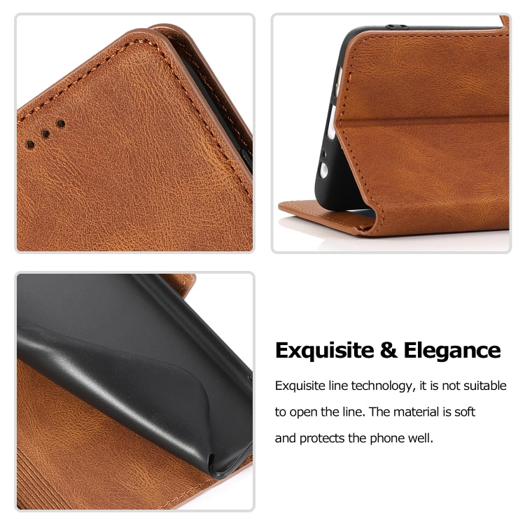 For Huawei P30 Retro Magnetic Closing Clasp Horizontal Flip Leather Case with Holder & Card Slots & Photo Frame & Wallet