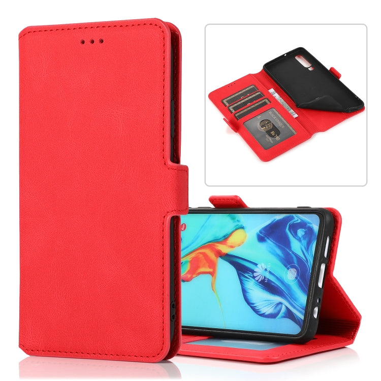 For Huawei P30 Retro Magnetic Closing Clasp Horizontal Flip Leather Case with Holder & Card Slots & Photo Frame & Wallet