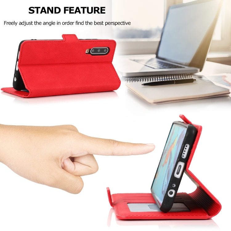 For Huawei P30 Retro Magnetic Closing Clasp Horizontal Flip Leather Case with Holder & Card Slots & Photo Frame & Wallet