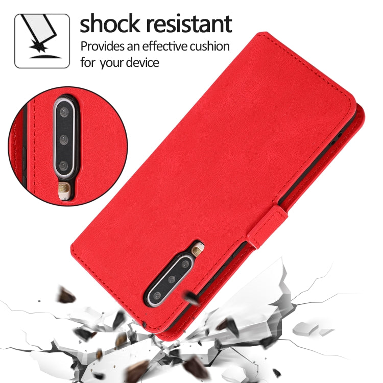 For Huawei P30 Retro Magnetic Closing Clasp Horizontal Flip Leather Case with Holder & Card Slots & Photo Frame & Wallet