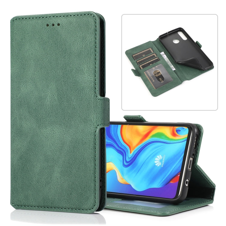 For Huawei P30 Lite Retro Magnetic Closing Clasp Horizontal Flip Leather Case with Holder & Card Slots & Photo Frame & Wallet