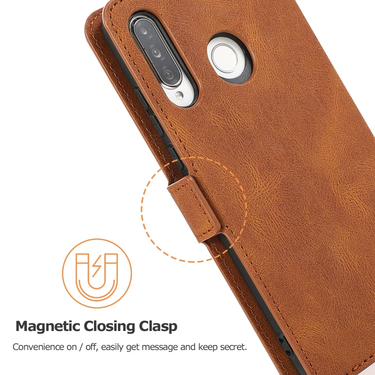 For Huawei P30 Lite Retro Magnetic Closing Clasp Horizontal Flip Leather Case with Holder & Card Slots & Photo Frame & Wallet