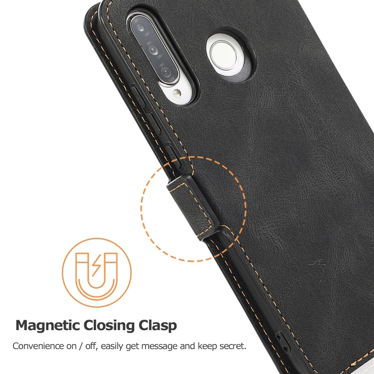 For Huawei P30 Lite Retro Magnetic Closing Clasp Horizontal Flip Leather Case with Holder & Card Slots & Photo Frame & Wallet
