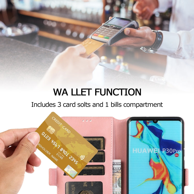 For Huawei P30 Pro Retro Magnetic Closing Clasp Horizontal Flip Leather Case with Holder & Card Slots & Photo Frame & Wallet