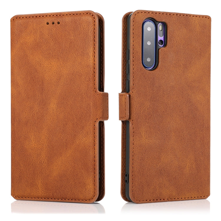 For Huawei P30 Pro Retro Magnetic Closing Clasp Horizontal Flip Leather Case with Holder & Card Slots & Photo Frame & Wallet