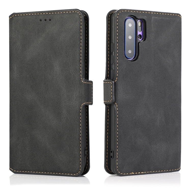 For Huawei P30 Pro Retro Magnetic Closing Clasp Horizontal Flip Leather Case with Holder & Card Slots & Photo Frame & Wallet