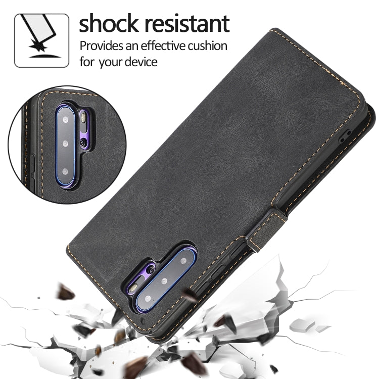 For Huawei P30 Pro Retro Magnetic Closing Clasp Horizontal Flip Leather Case with Holder & Card Slots & Photo Frame & Wallet