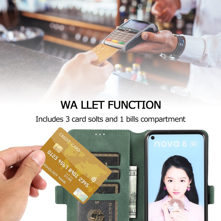 For Huawei P40 Pro Retro Magnetic Closing Clasp Horizontal Flip Leather Case with Holder & Card Slots & Photo Frame & Wallet