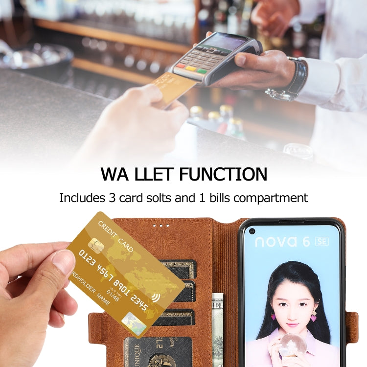 For Huawei P40 Pro Retro Magnetic Closing Clasp Horizontal Flip Leather Case with Holder & Card Slots & Photo Frame & Wallet