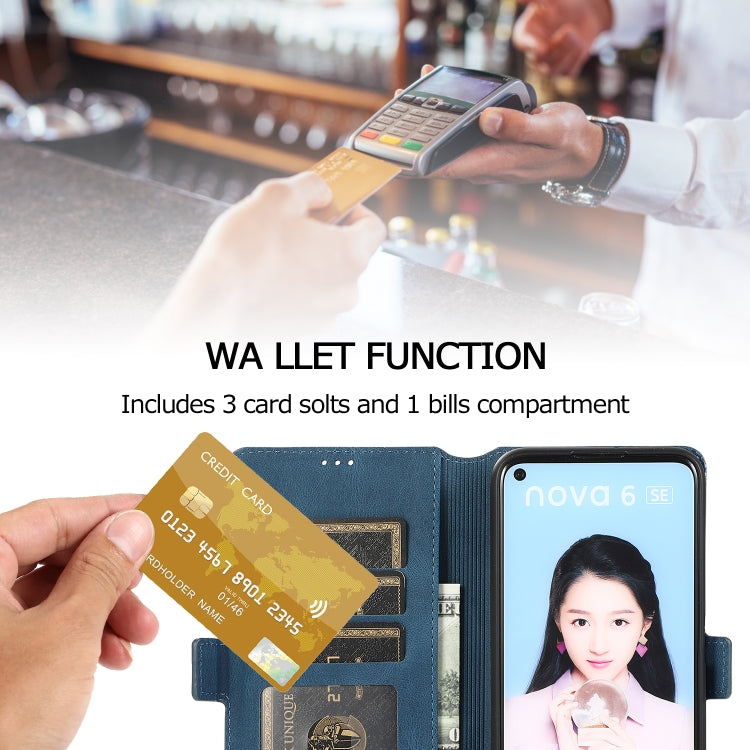 For Huawei P40 Pro Retro Magnetic Closing Clasp Horizontal Flip Leather Case with Holder & Card Slots & Photo Frame & Wallet