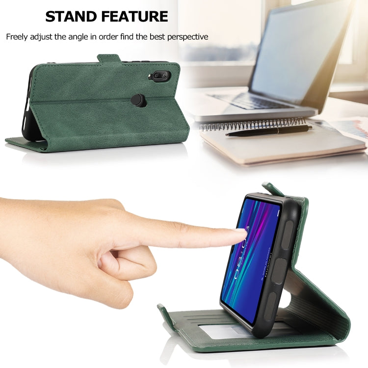 For Huawei Y6 (2019) Retro Magnetic Closing Clasp Horizontal Flip Leather Case with Holder & Card Slots & Photo Frame & Wallet