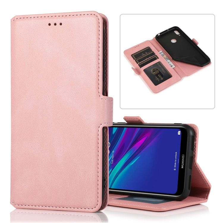 For Huawei Y6 (2019) Retro Magnetic Closing Clasp Horizontal Flip Leather Case with Holder & Card Slots & Photo Frame & Wallet