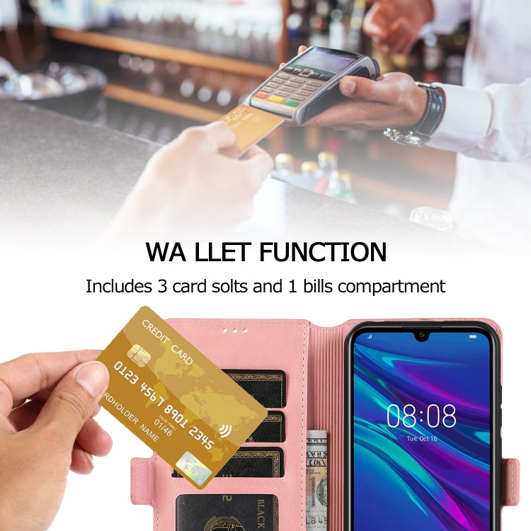 For Huawei Y6 (2019) Retro Magnetic Closing Clasp Horizontal Flip Leather Case with Holder & Card Slots & Photo Frame & Wallet