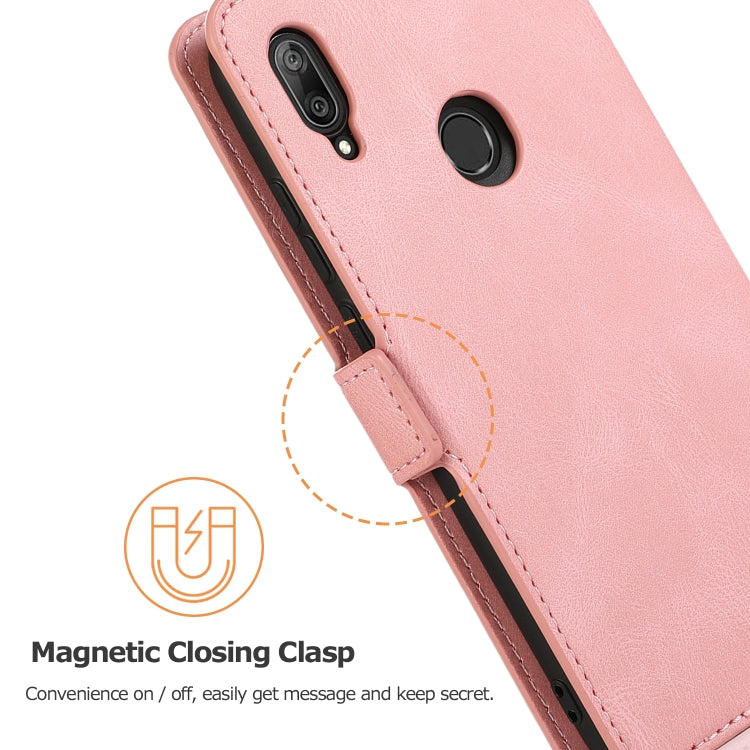For Huawei Y6 (2019) Retro Magnetic Closing Clasp Horizontal Flip Leather Case with Holder & Card Slots & Photo Frame & Wallet