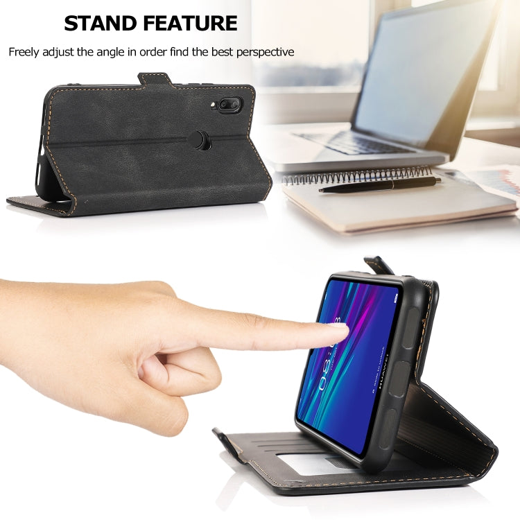 For Huawei Y6 (2019) Retro Magnetic Closing Clasp Horizontal Flip Leather Case with Holder & Card Slots & Photo Frame & Wallet