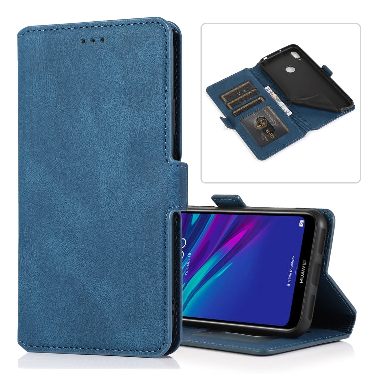 For Huawei Y6 (2019) Retro Magnetic Closing Clasp Horizontal Flip Leather Case with Holder & Card Slots & Photo Frame & Wallet