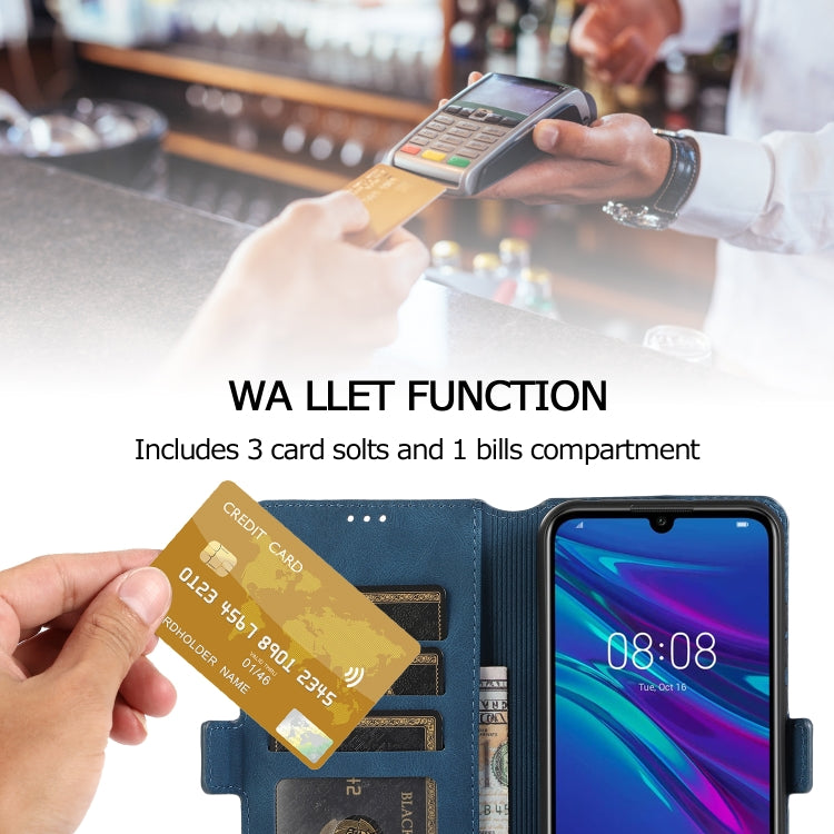 For Huawei Y6 (2019) Retro Magnetic Closing Clasp Horizontal Flip Leather Case with Holder & Card Slots & Photo Frame & Wallet