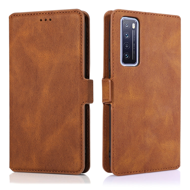 For Huawei nova 7 5G Retro Magnetic Closing Clasp Horizontal Flip Leather Case with Holder & Card Slots & Photo Frame & Wallet